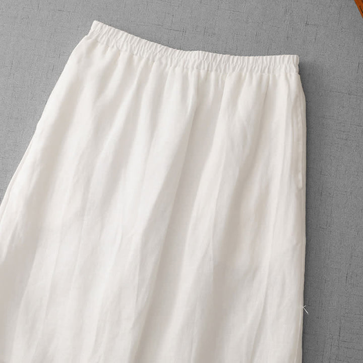 Buddha Stones Falda capri para mujer con forro, cintura elástica, bajo plisado y bolsillos. - image 10