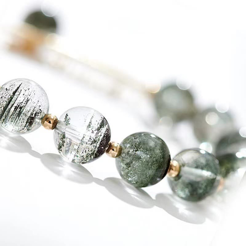 Pulsera con dije de confianza de cristal fantasma verde de Buddha Stones