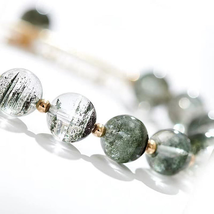 Pulsera con dije de confianza de cristal fantasma verde de Buddha Stones