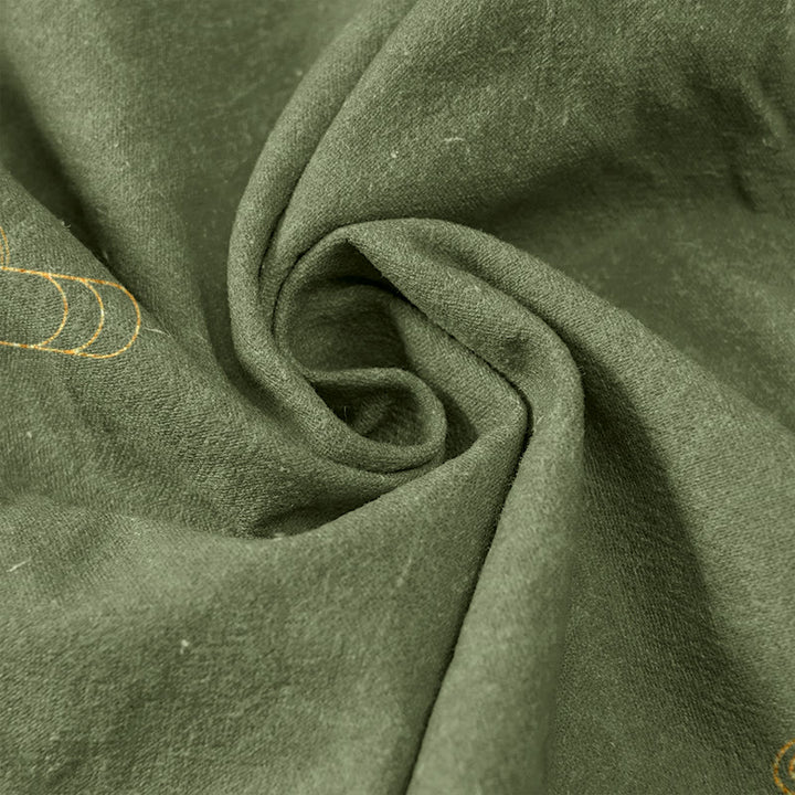 Buddha Stones Pantalones de mujer de algodón puro con estampado de olas y peces koi, cintura elástica y bolsillos. - image 3