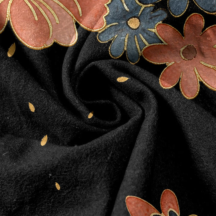 Buddha Stones Pantalones de mujer de algodón puro con estampado de gato, mariposa y flores rosas, cintura elástica y bolsillos. - image 3