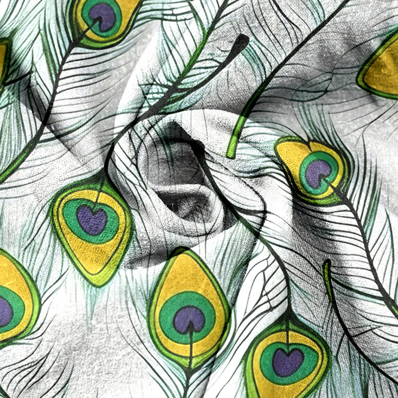 Buddha Stones Pantalones de mujer de algodón puro con estampado de corazón de pavo real, cintura elástica y bolsillos. - image 8