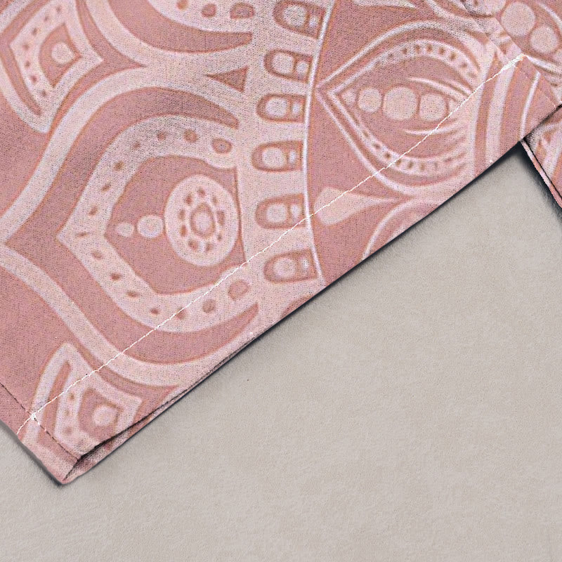 Buddha Stones Pantalones de mujer de algodón puro con estampado de mandala, cintura elástica y bolsillos. - image 1