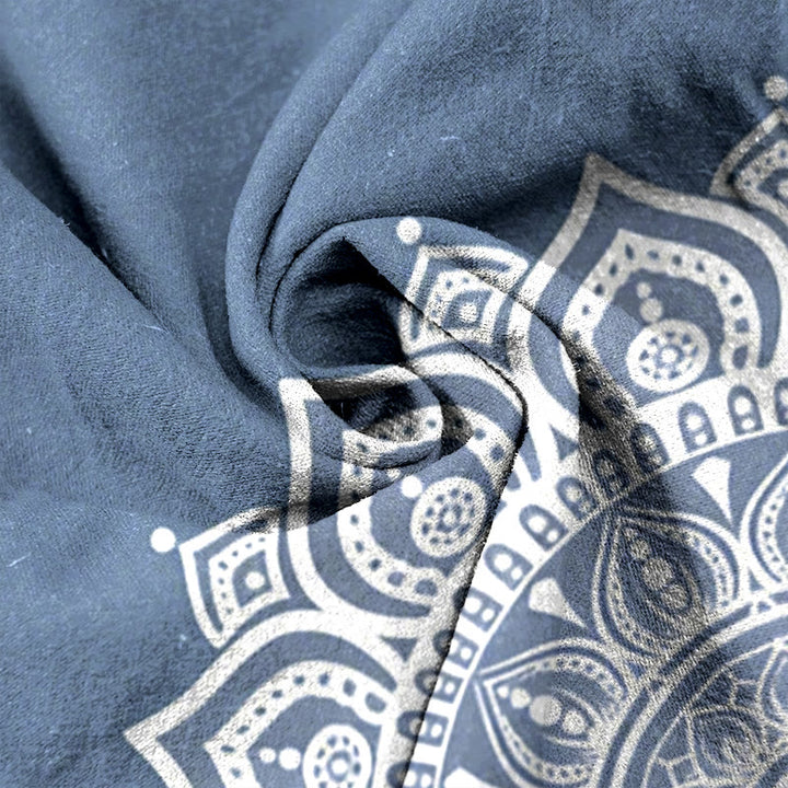 Buddha Stones Pantalones de mujer de algodón puro con estampado de mandala, cintura elástica y bolsillos. - image 5