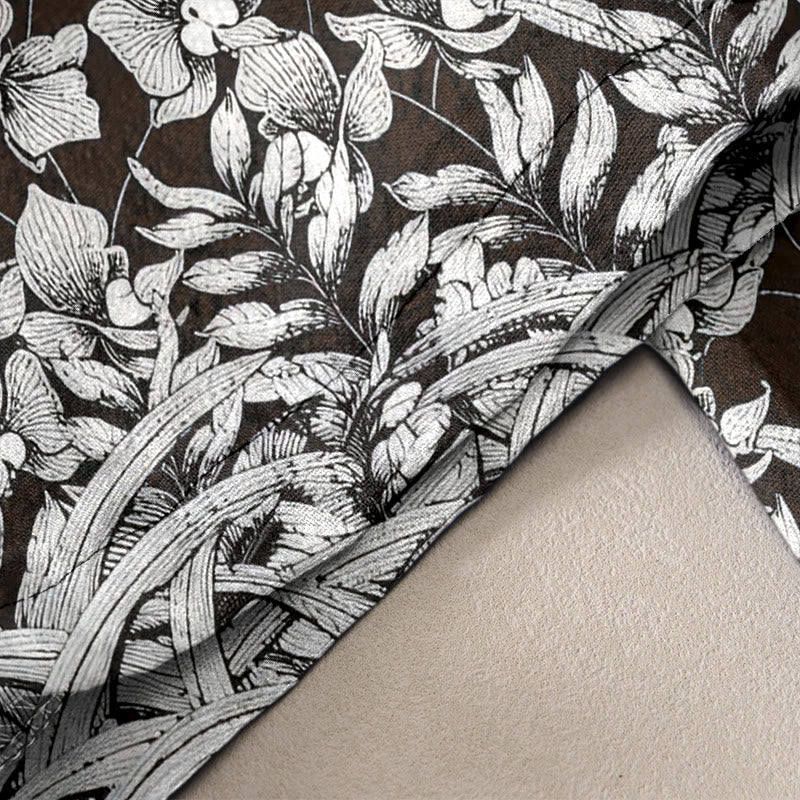 Buddha Stones Pantalones de mujer de algodón puro con estampado de pétalos de flores, cintura elástica y bolsillos. - image 6