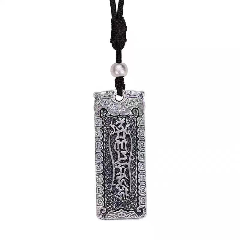 Buddha Stones Cobre Namo Amitabha Om Mani Padme Hum cuerda sabiduría collar colgante - image 3