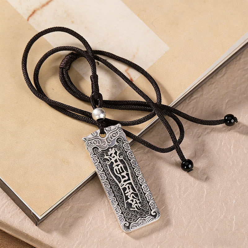 Buddha Stones Cobre Namo Amitabha Om Mani Padme Hum cuerda sabiduría collar colgante - Om Mani Padme Hum - image 0