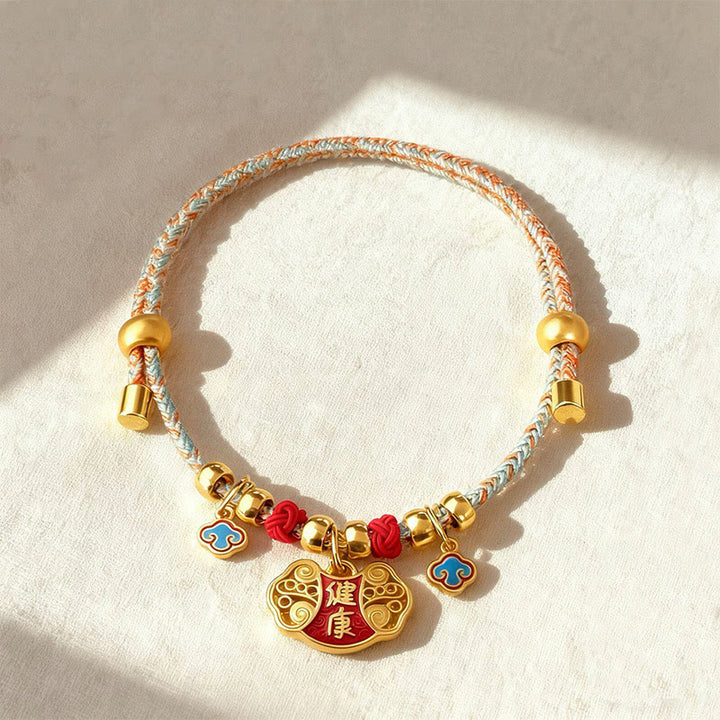 Buddha Stones Collar ajustable para mascotas, para gatos y perros, con diseño de cuentas trenzadas y coloridas, trenzado y con forma de personaje. - Bendición de salud - 40-50 cm - image 3