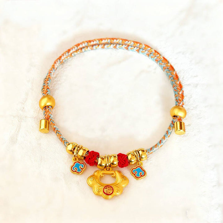 Buddha Stones Collar ajustable para mascotas, para gatos y perros, con diseño de cuentas trenzadas y coloridas, trenzado y con forma de personaje. - Bloqueo Ruyi - 40-50 cm - image 8