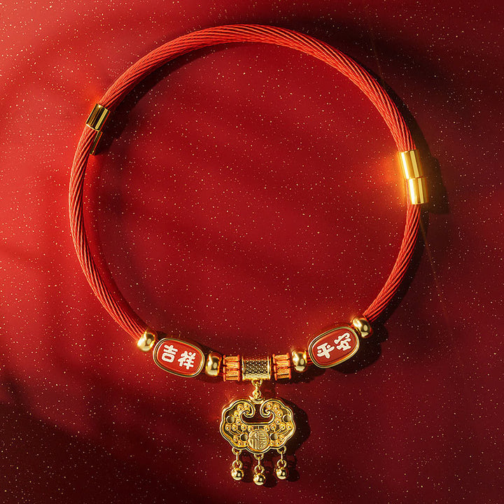 Buddha Stones Collar ajustable para mascotas, para gatos y perros, con cuentas rojas y diseño de personajes de la suerte. - image 1
