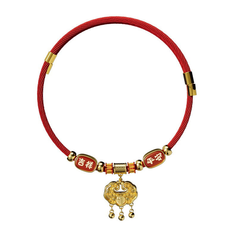 Buddha Stones Collar ajustable para mascotas, para gatos y perros, con cuentas rojas y diseño de personajes de la suerte. - image 3