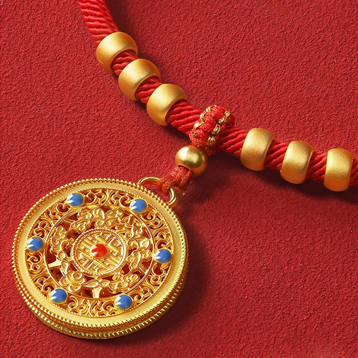 Buddha Stones Collar ajustable para mascotas con brújula, cuentas y forma de calabaza, fabricado con hilo rojo, para gatos y perros. - image 9