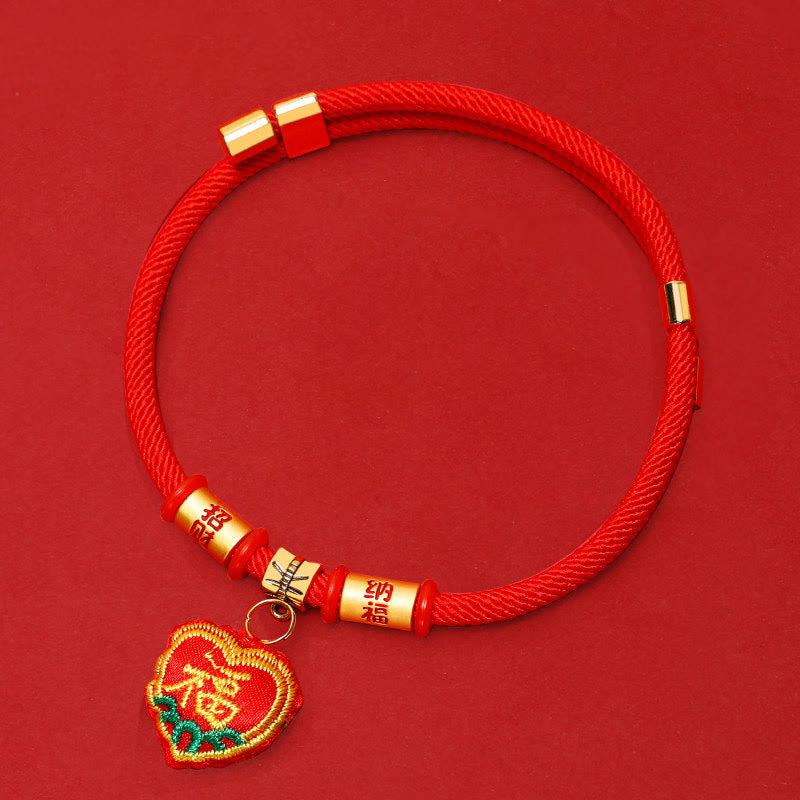 Buddha Stones Collar ajustable para mascotas, para gatos y perros, con bordado trenzado de hilo rojo y diseño de tigre. - Personaje de la fortuna afortunada - 26-44 cm - image 9