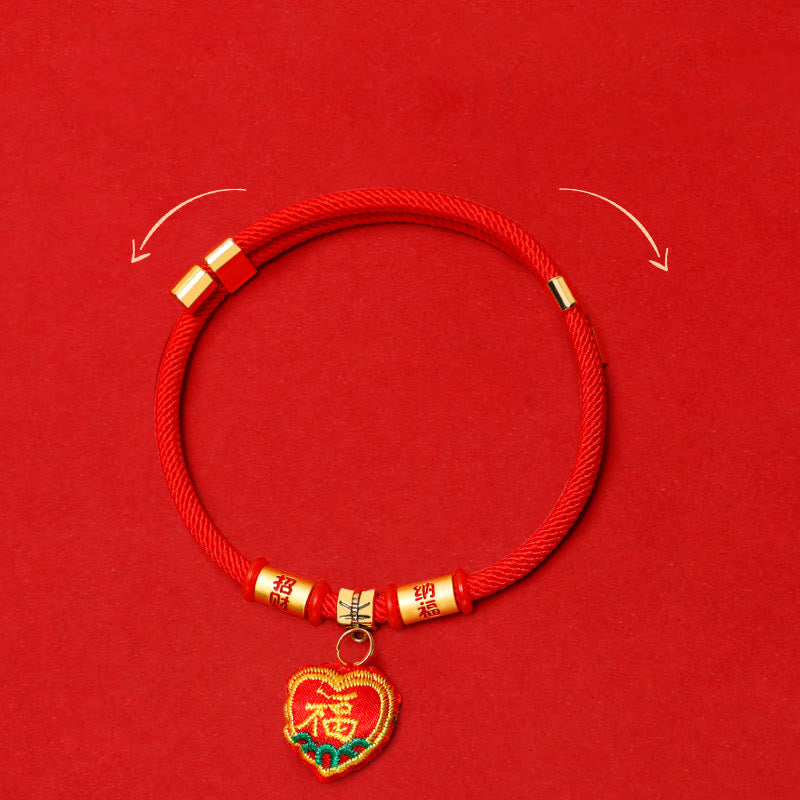 Buddha Stones Collar ajustable para mascotas, para gatos y perros, con bordado trenzado de hilo rojo y diseño de tigre. - image 15