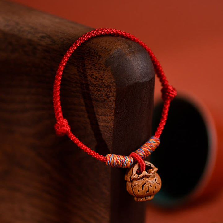Buddha Stones Collar ajustable para gatos y perros con cordón rojo trenzado de hueso de melocotón. - image 9