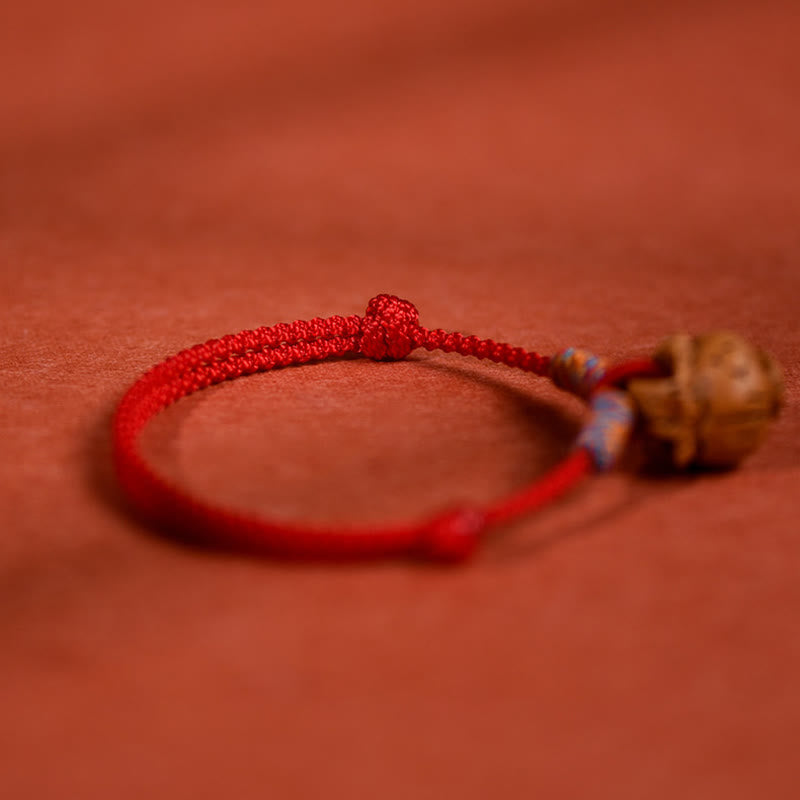 Buddha Stones Collar ajustable para gatos y perros con cordón rojo trenzado de hueso de melocotón. - image 11