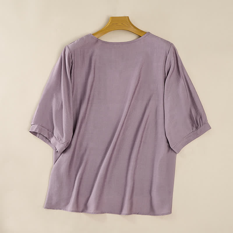 Camisetas de manga tres cuartos para mujer con bordado de Buddha Stones y estilo bohemio primaveral. - image 8