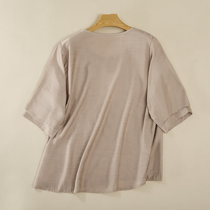 Camisetas de manga tres cuartos para mujer con bordado de Buddha Stones y estilo bohemio primaveral. - image 19