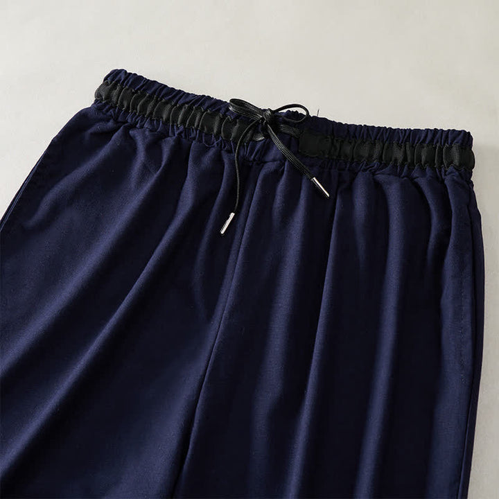 Buddha Stones Pantalones de mujer de algodón con cordón ajustable, corte cropped y pernera ancha, con bolsillos, ideales para el día a día. - image 12