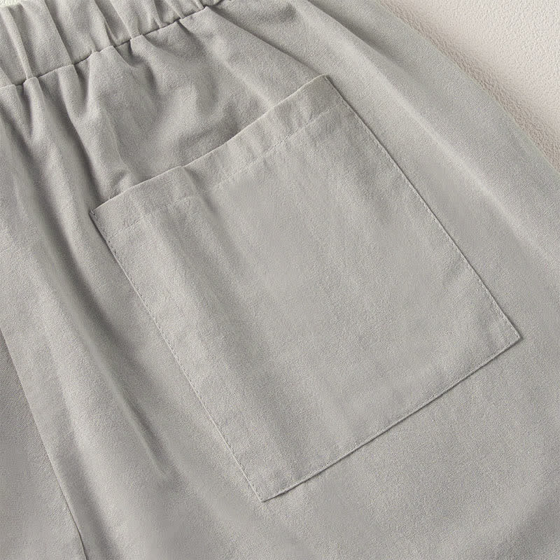 Buddha Stones Pantalones de mujer de color liso, corte ajustado, con dobladillo ribeteado con encaje y bolsillos, ideales para el verano. - image 13