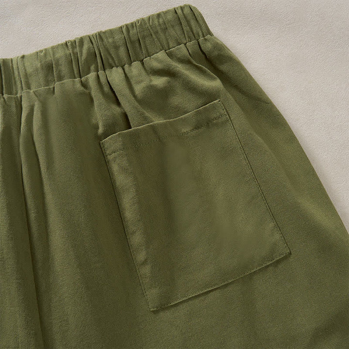 Buddha Stones Pantalones de mujer de color liso, corte ajustado, con dobladillo ribeteado con encaje y bolsillos, ideales para el verano. - image 31
