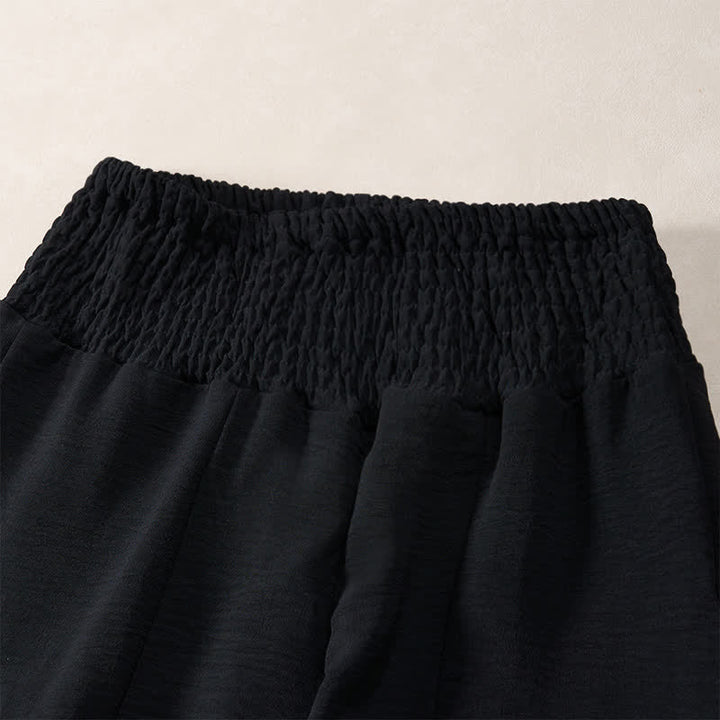 Buddha Stones Pantalones de mujer de verano con cintura elástica alta y pernera ancha, largos y elegantes. - image 6