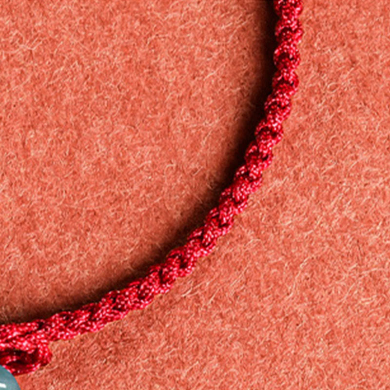 Buddha Stones Pulsera de hilo rojo con moneda de cobre y flor de jade de la suerte - image 12