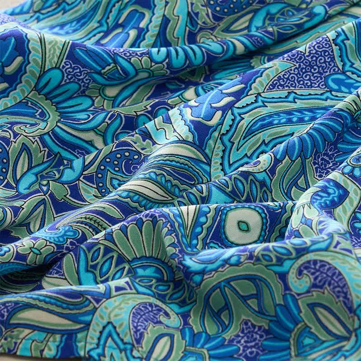 Buddha Stones Vestido largo de viscosa con mangas farol, estampado paisley y lazo en la cintura. - image 7