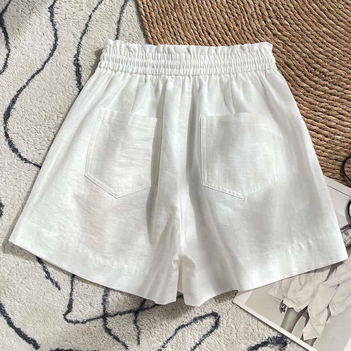 Buddha Stones Pantalones cortos de verano para mujer con cintura elástica, volantes y cordón ajustable, con bolsillos. - image 14