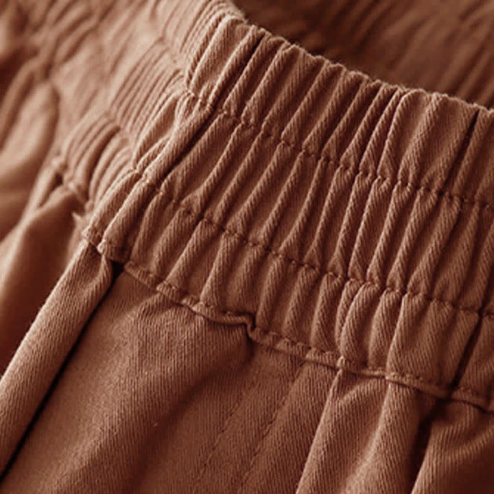 Buddha Stones Pantalones cortos de algodón para mujer con cintura elástica y bolsillos, ideales para el verano. - image 16