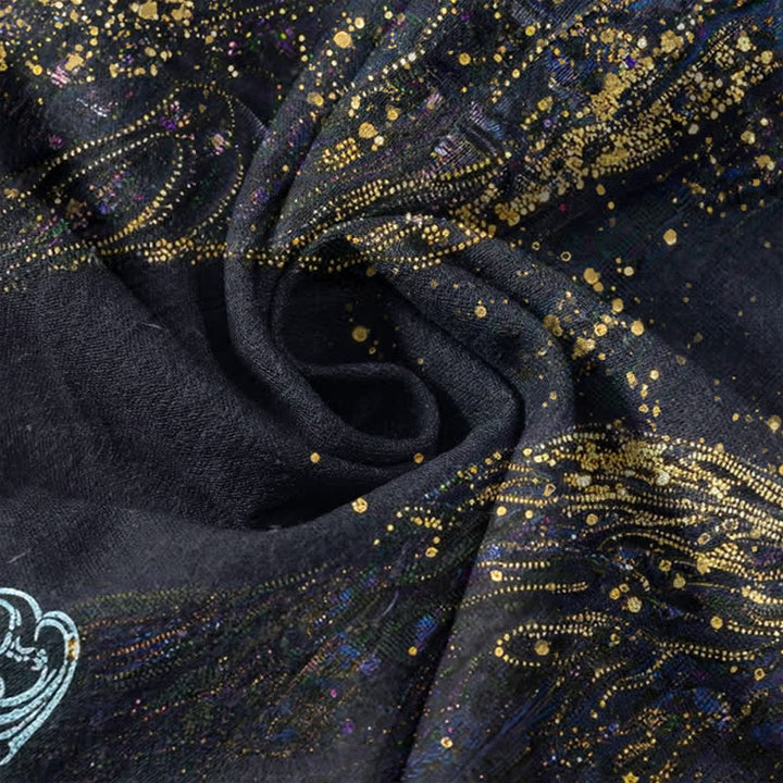 Buddha Stones Camisa Henley de manga corta para hombre con estampado de salpicaduras de algodón inspirado en la galaxia. - image 4