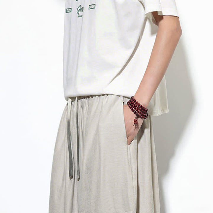 Buddha Stones Pantalones harem de algodón para hombre, de color liso, con cordón ajustable y bolsillos, ideales para la primavera. - image 17