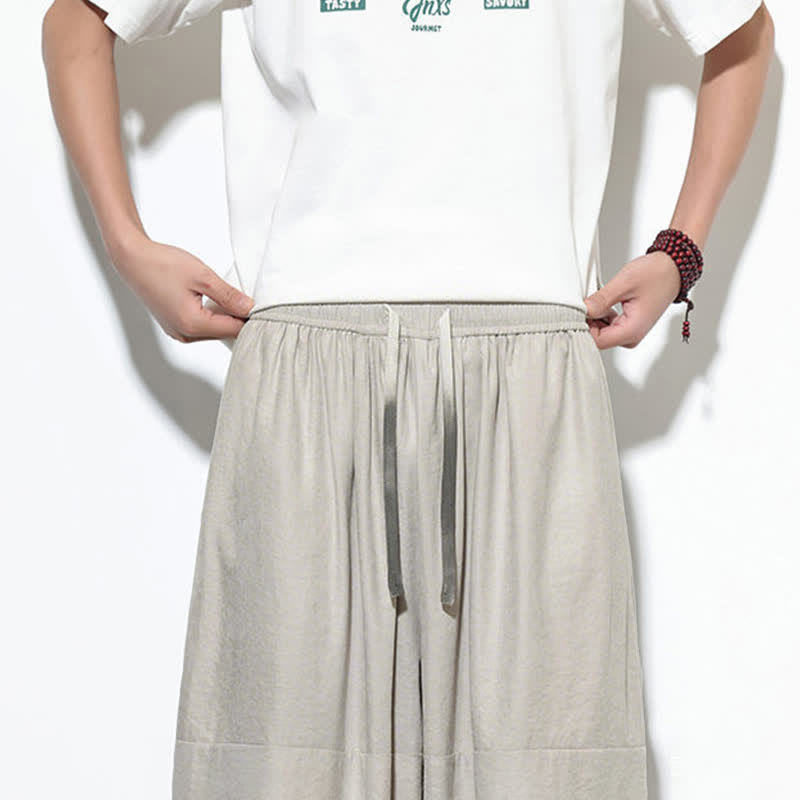 Buddha Stones Pantalones harem de algodón para hombre, de color liso, con cordón ajustable y bolsillos, ideales para la primavera. - image 16