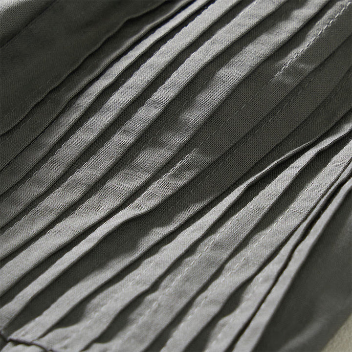 Buddha Stones Pantalones de mujer de pierna ancha, capri, con diseño plisado, cintura elástica y bolsillos, ideales para el verano. - image 11
