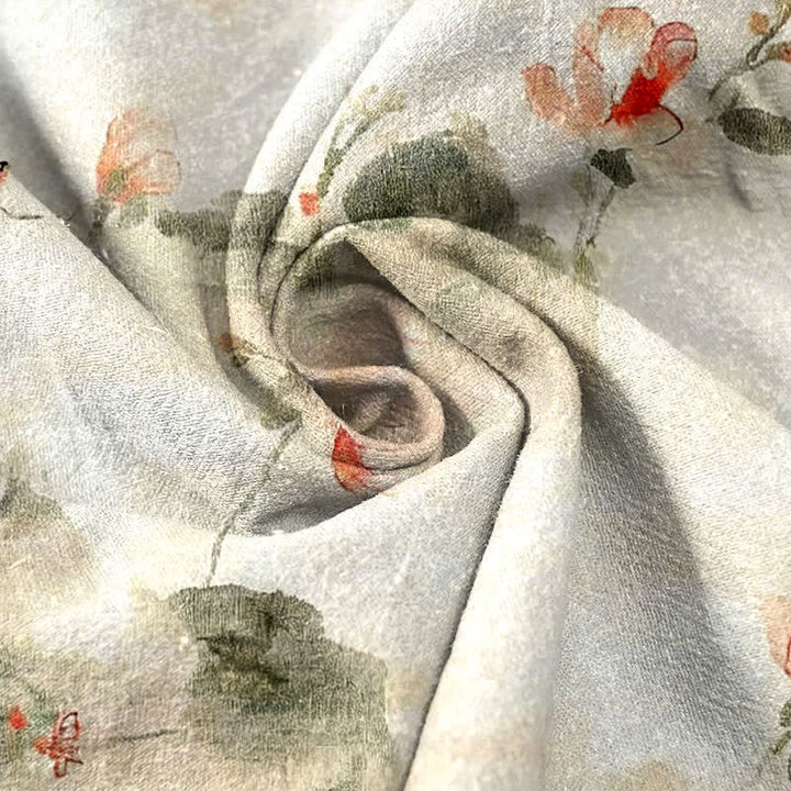 Buddha Stones Pantalones de mujer de algodón puro con estampado de mariposas y flores, con bolsillos. - image 2