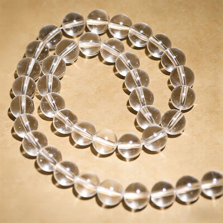 Buddha Stones Mala de protección con 108 cuentas de cuarzo transparente - image 10