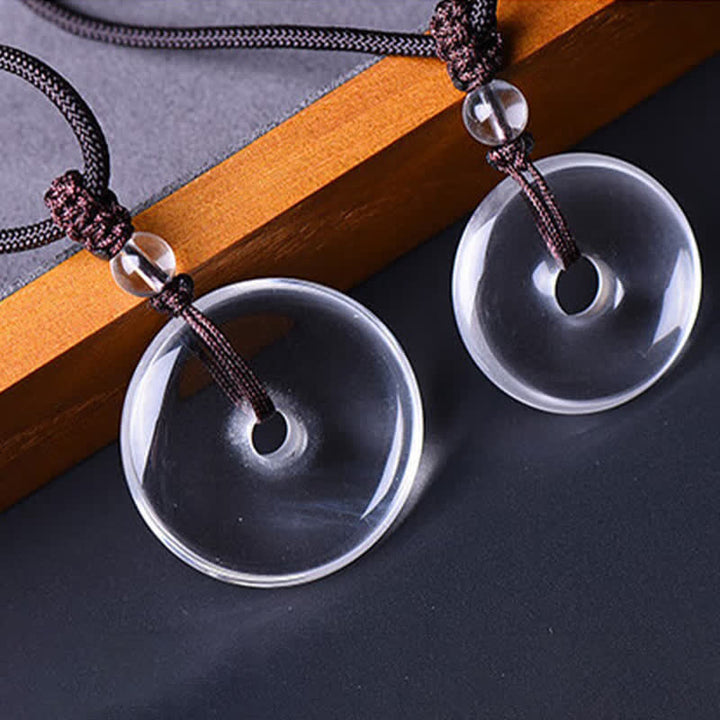 Buddha Stones Collar con hebilla de cuarzo transparente natural y cuerda protectora - image 12