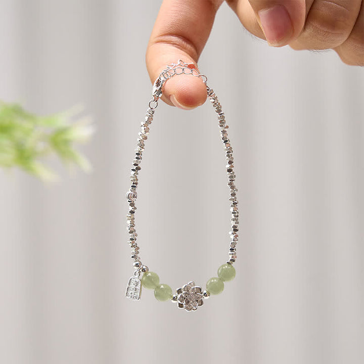 Buddha Stones Pulsera de abundancia con dije de loto, jade y alegría, con cuentas de cobre. - image 2