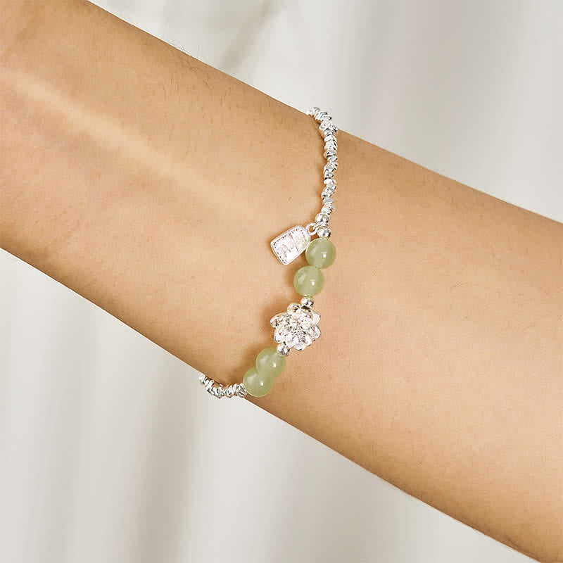 Buddha Stones Pulsera de abundancia con dije de loto, jade y alegría, con cuentas de cobre. - image 3