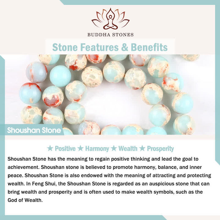 Buddha Stones Pulsera de fuerza con cuentas naturales en forma de barril de jaspe azul y aventurina verde. - image 4