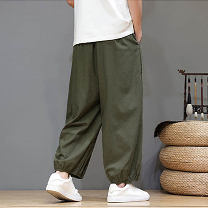 Buddha Stones Pantalones harem cortos para hombre Summer Zen con cintura elástica y puños, con bolsillos. - image 10