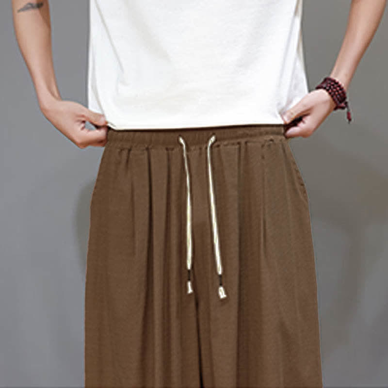 Buddha Stones Pantalones harem cortos para hombre Summer Zen con cintura elástica y puños, con bolsillos. - image 23