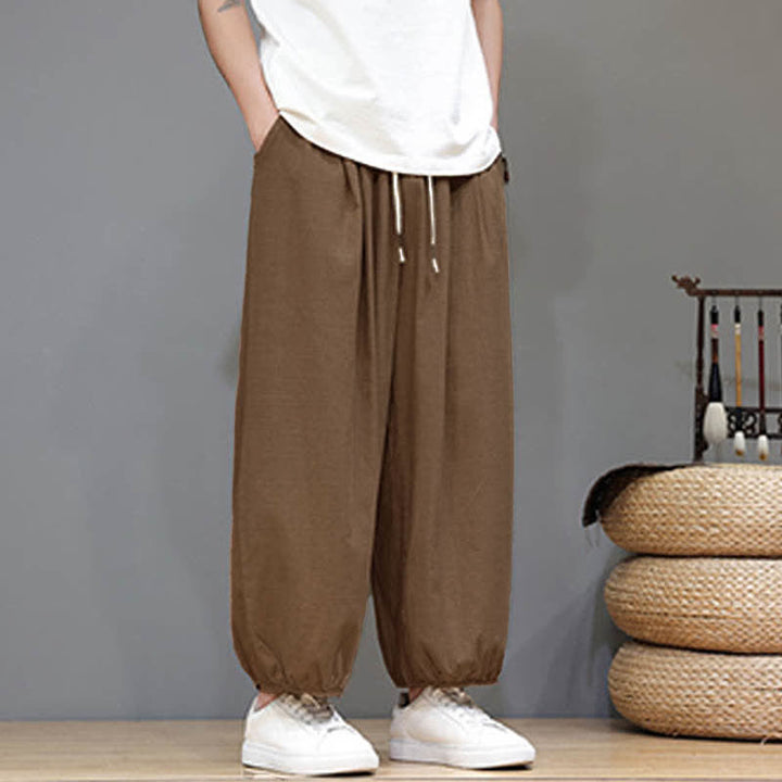 Buddha Stones Pantalones harem cortos para hombre Summer Zen con cintura elástica y puños, con bolsillos. - image 25