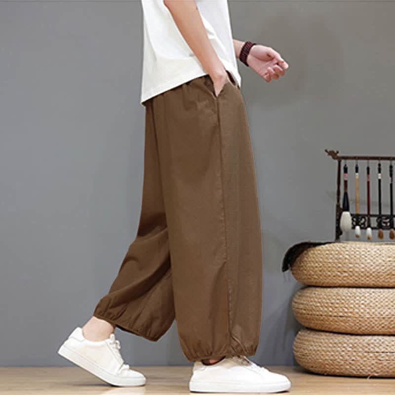 Buddha Stones Pantalones harem cortos para hombre Summer Zen con cintura elástica y puños, con bolsillos. - image 26