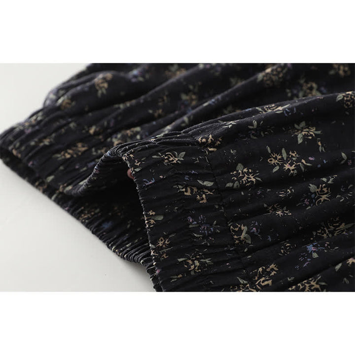 Buddha Stones Falda de mujer con cintura elástica y volantes en el bajo, con estampado floral. - image 6