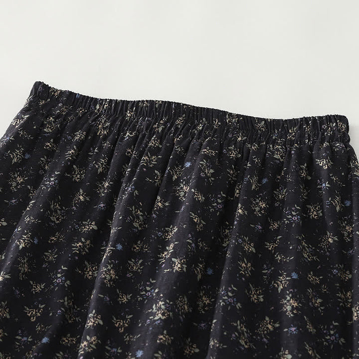Buddha Stones Falda de mujer con cintura elástica y volantes en el bajo, con estampado floral. - image 5