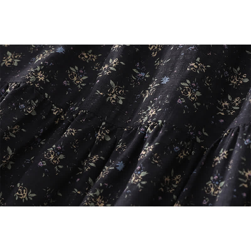 Buddha Stones Falda de mujer con cintura elástica y volantes en el bajo, con estampado floral. - image 10