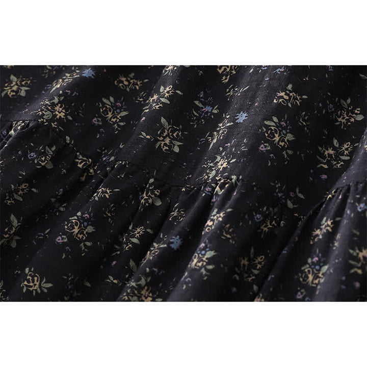 Buddha Stones Falda de mujer con cintura elástica y volantes en el bajo, con estampado floral. - image 10