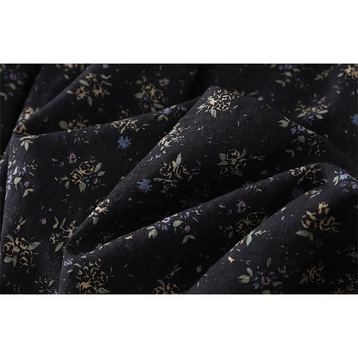 Buddha Stones Falda de mujer con cintura elástica y volantes en el bajo, con estampado floral. - image 11