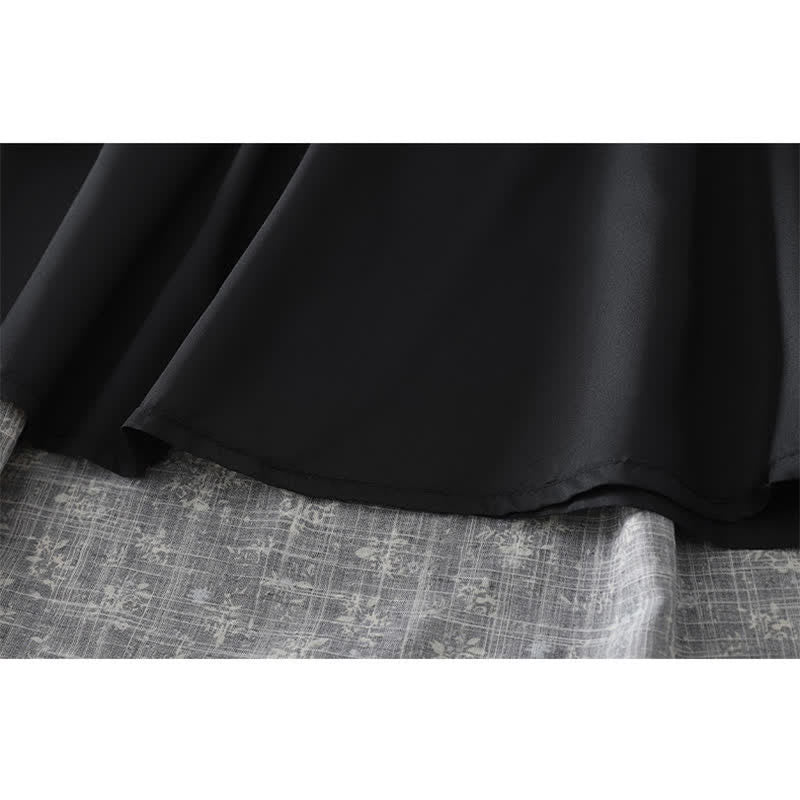 Buddha Stones Falda de mujer con cintura elástica y volantes en el bajo, con estampado floral. - image 8